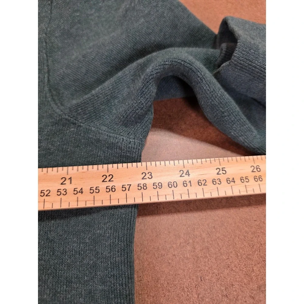 Tommy Hilfiger Mens Green Quarter Zip Pullover Cotton Sweater Size Large
